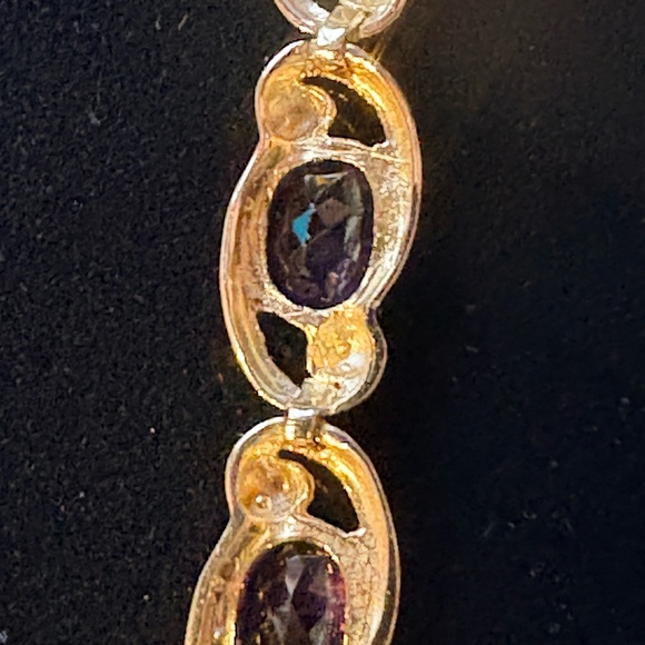 10Kt Vintage Mid Century Amethyst Bracelet - Picture 6 of 7